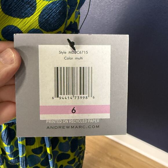 NWT Marc New York Polka Dot Printed Chiffon Dress, Size 6 - Picture 7 of 10